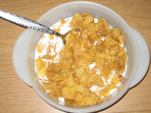 a bowl of cornflakes